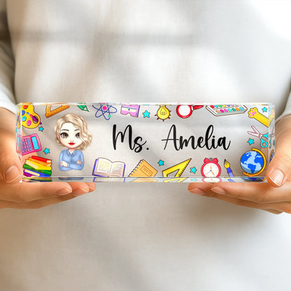 Personalized Teacher Desk Name Plate personalization view for Teacher