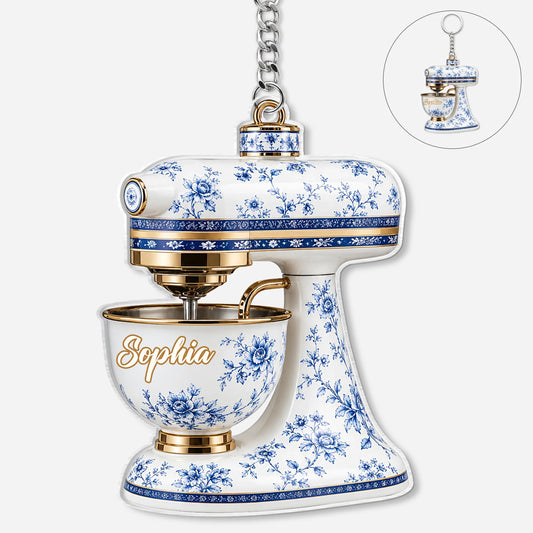 Personalized Kitchen Stand Mixer Acrylic Keychain - Custom Name Gift for Bakers & Pastry Lovers