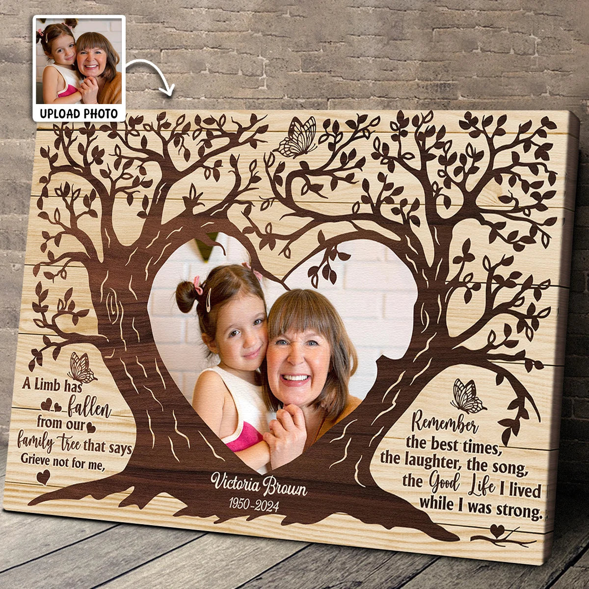 A Limb Has Fallen Personalized Memorial Canvas / Poster - Custom Loss Keepsake Wall Art for Family