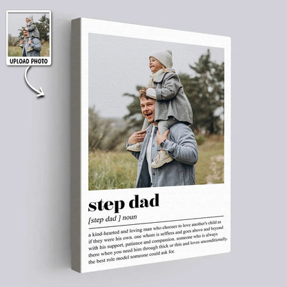 Step Dad Definition Personalized Canvas / Poster - Custom Photo Wall Art Gift
