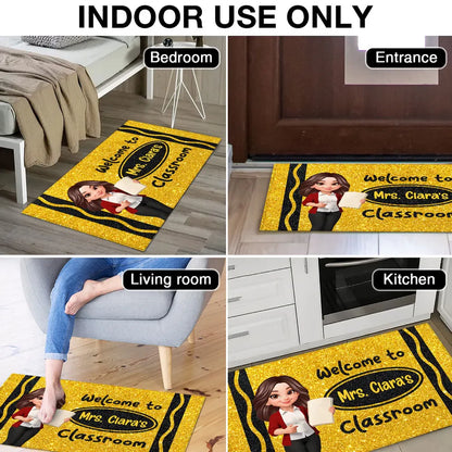 Doormat material and size view - Personalized Teacher Doormat