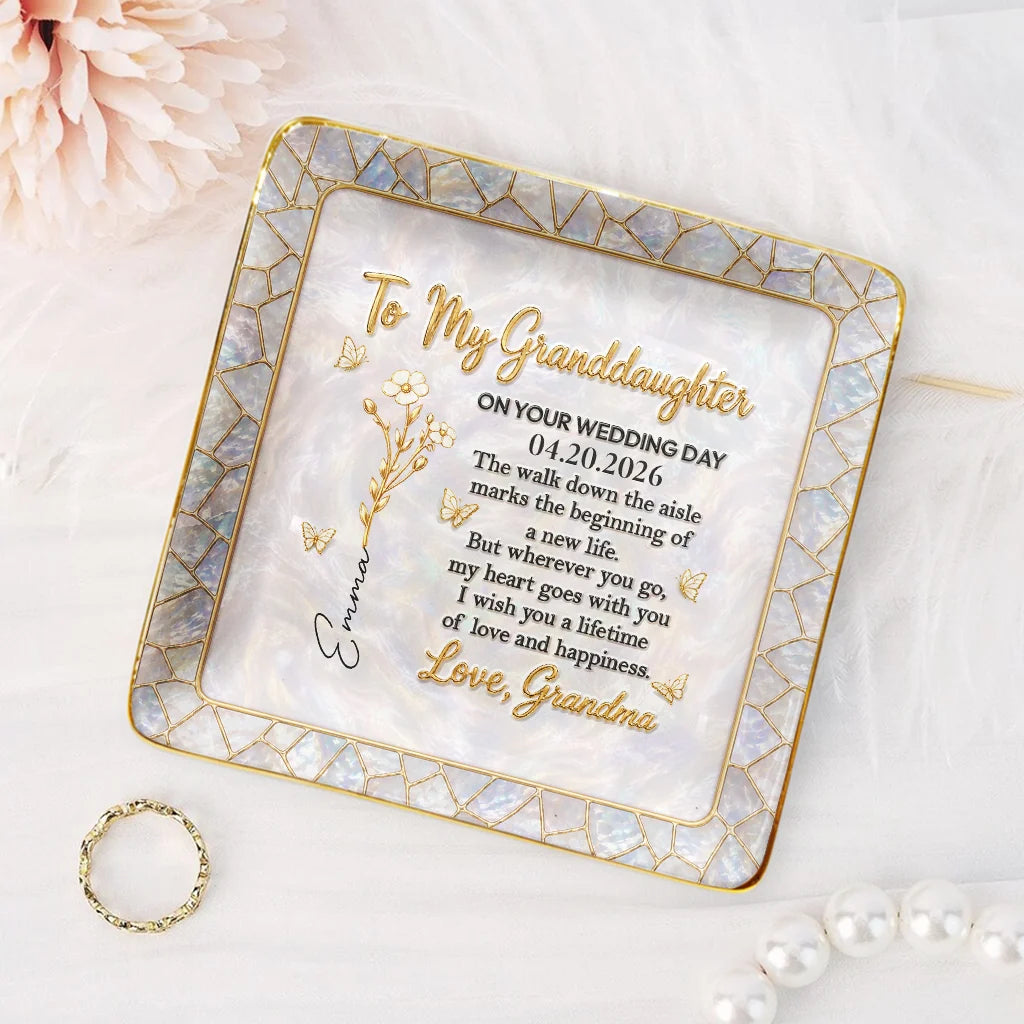 "On Your Wedding Day" Jewelry Dish - Personalized Bridal Gift for Daughter Granddaughter