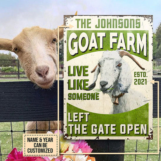 Custom goat metal sign with humorous rustic farm wall art design for home decor
