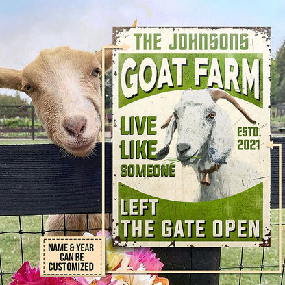 Custom goat metal sign with humorous rustic farm wall art design for home decor