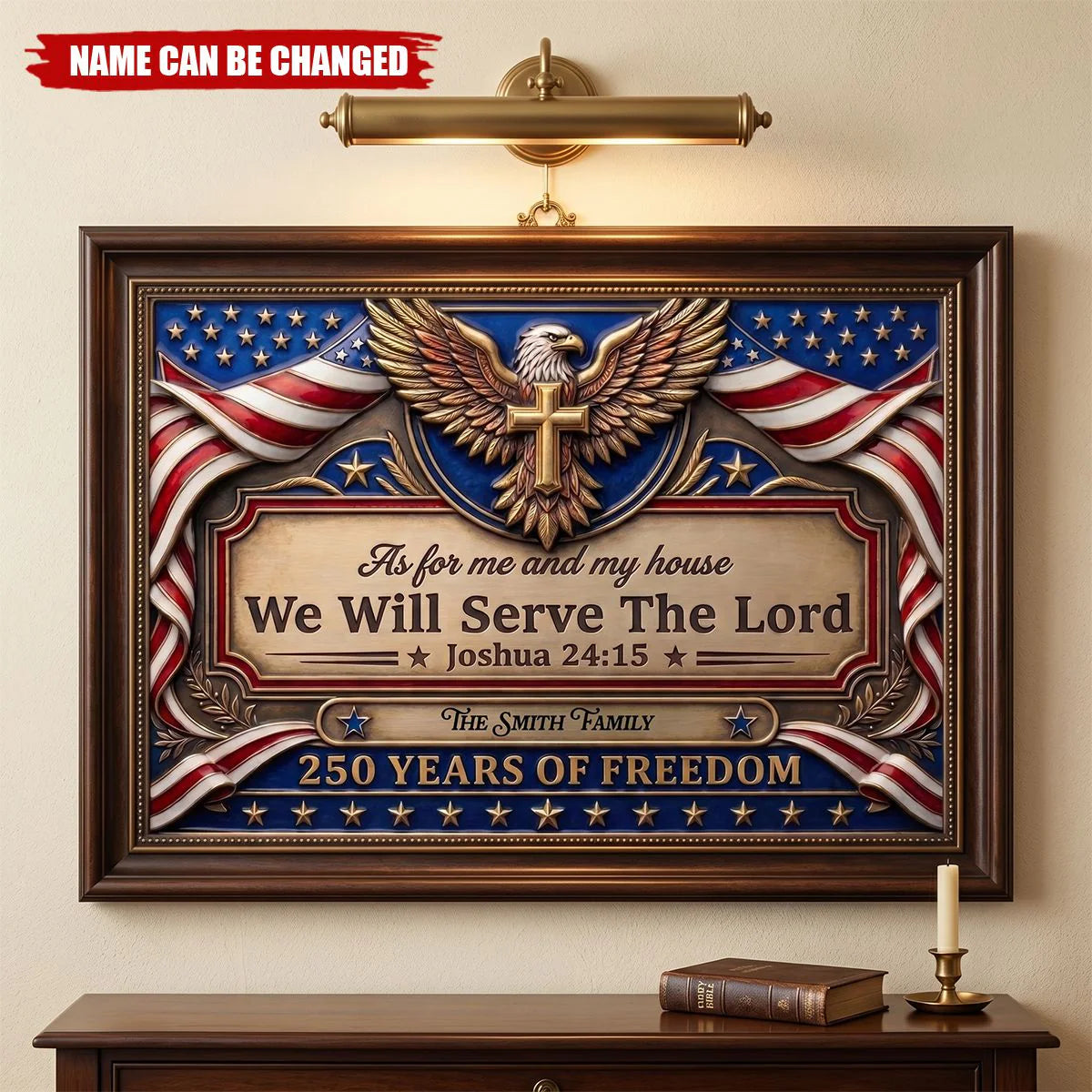 Custom Christian Family Wall Art for Family with personalized design details for meaningful gifting