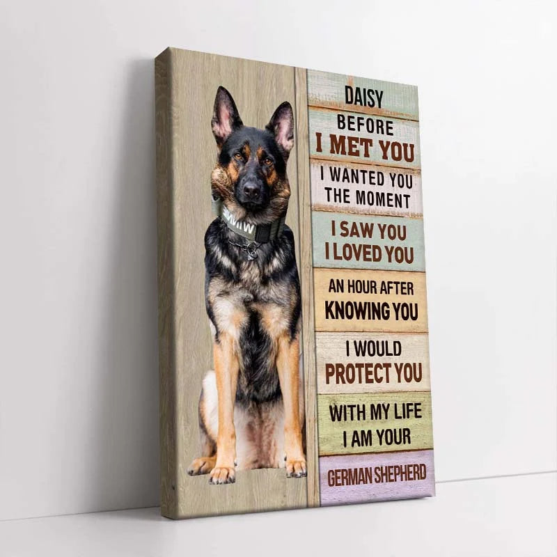I Saw You I Loved You Personalized Dog Photo Canvas / Poster - Custom Wall Art for Pet Lovers Memorial Keepsake