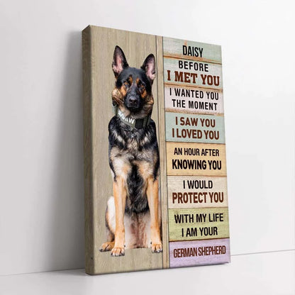 I Saw You I Loved You Personalized Dog Photo Canvas / Poster - Custom Wall Art for Pet Lovers Memorial Keepsake