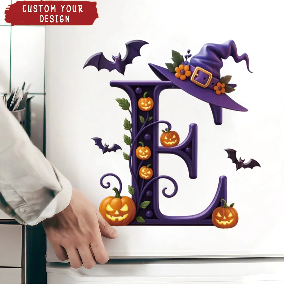 Witchy Monogram Personalized Halloween Letter Decal - Custom Fall Decor for Besties & Family