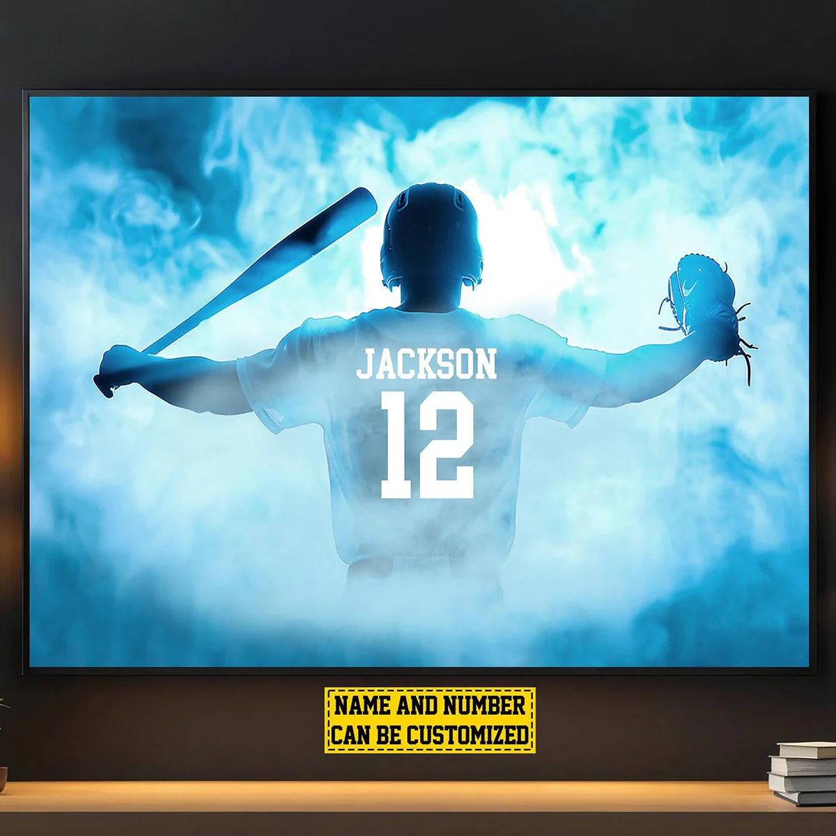 Custom Baseball Player Victory Poster for Son/Grandson with personalized design details for meaningful gifting