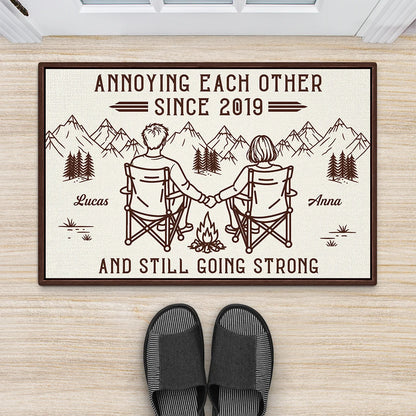 Annoying Each Other Personalized Doormat for Couples - Custom Anniversary Gift Mat