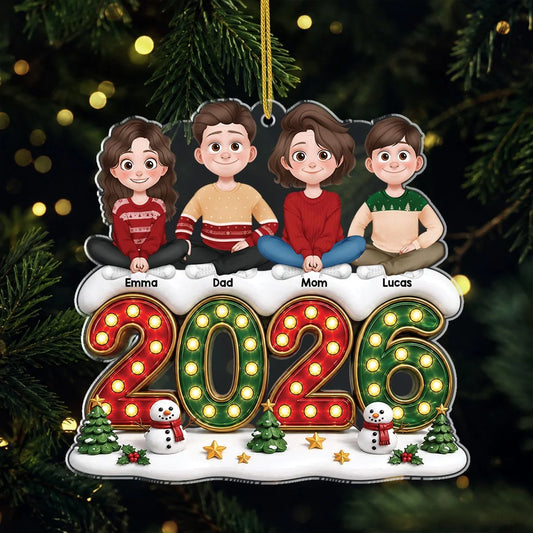 Personalized Family Acrylic Ornament - Custom Keepsake Gift
