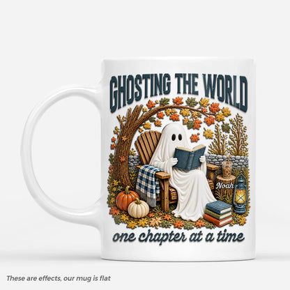 Ghosting The World Personalized Mug - Custom Book Lover Coffee Cup Gift for Readers