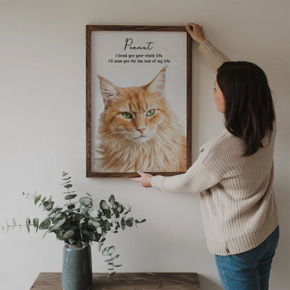 Custom Pet Memorial Canvas personalization view for Cat Lovers