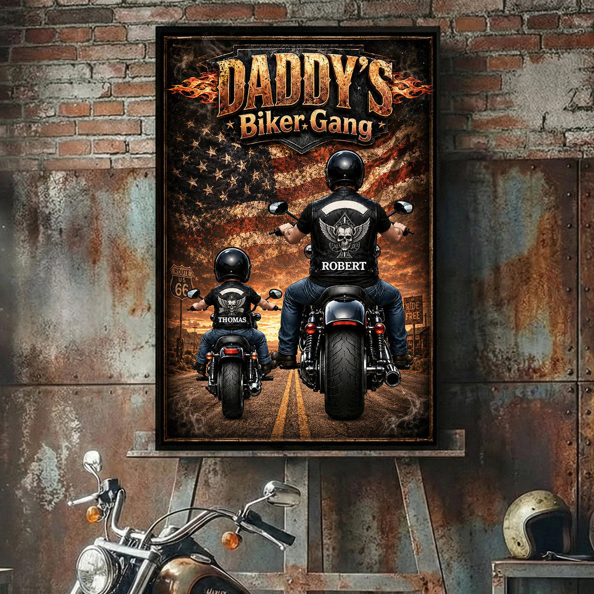 Custom Daddy's Biker Gang Poster for Dad with personalized design details for meaningful gifting image 9