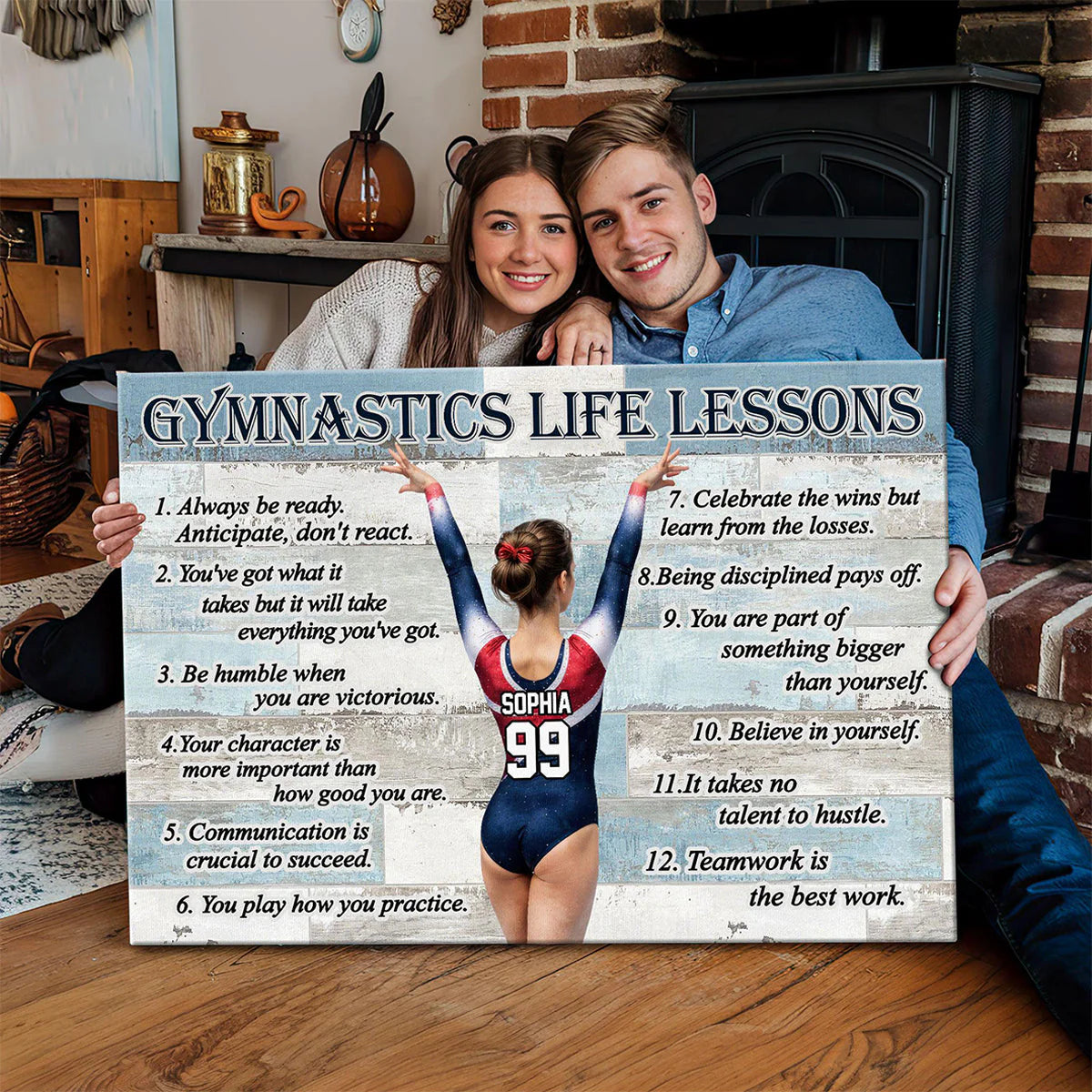Canvas / Poster material and size view - Personalized Gymnast Girl Canvas Poster