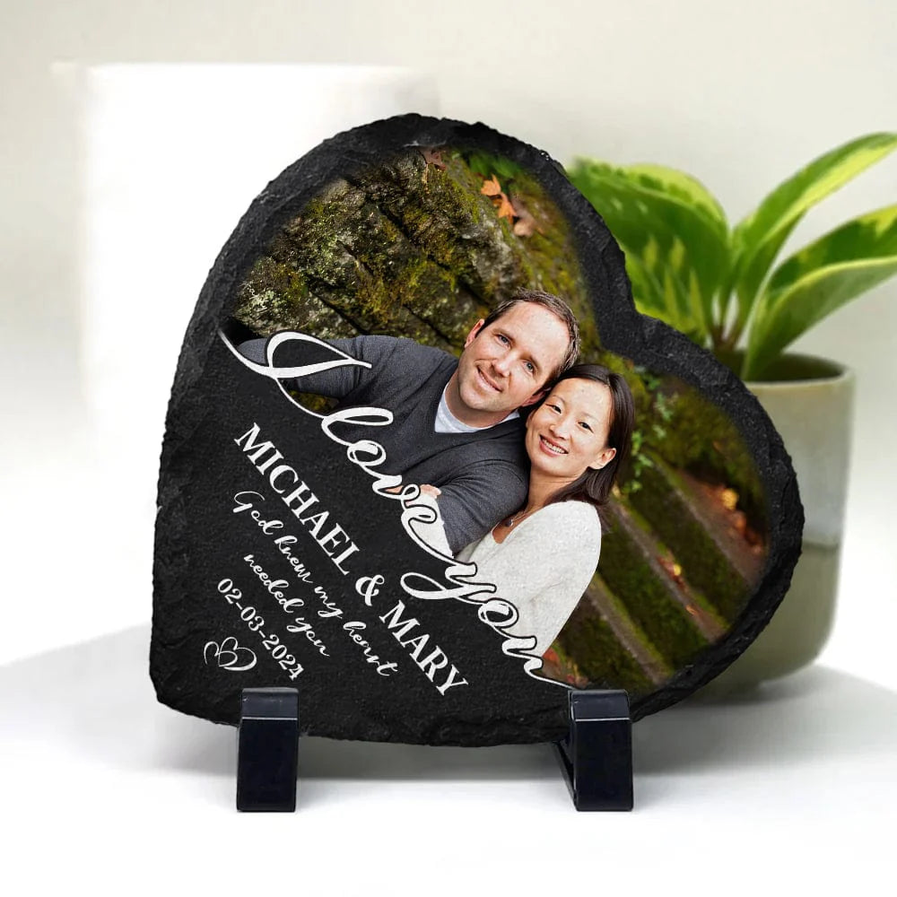 Custom Photo Slate Rock for Wife with personalized design details for meaningful gifting image 8