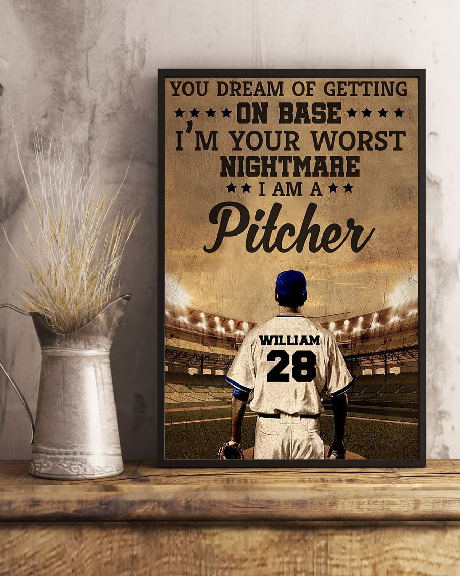 I'm Your Worst Nightmare - Personalized Baseball Pitcher Canvas / Poster