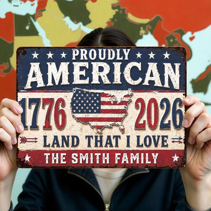 Custom Patriotic Family Metal Sign for Family with personalized design details for meaningful gifting image 6