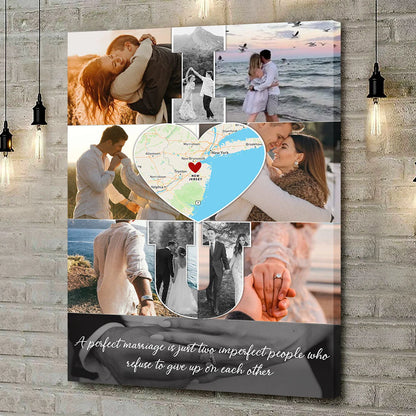 Custom Couple Photo Canvas for Couples with personalized design details for meaningful gifting