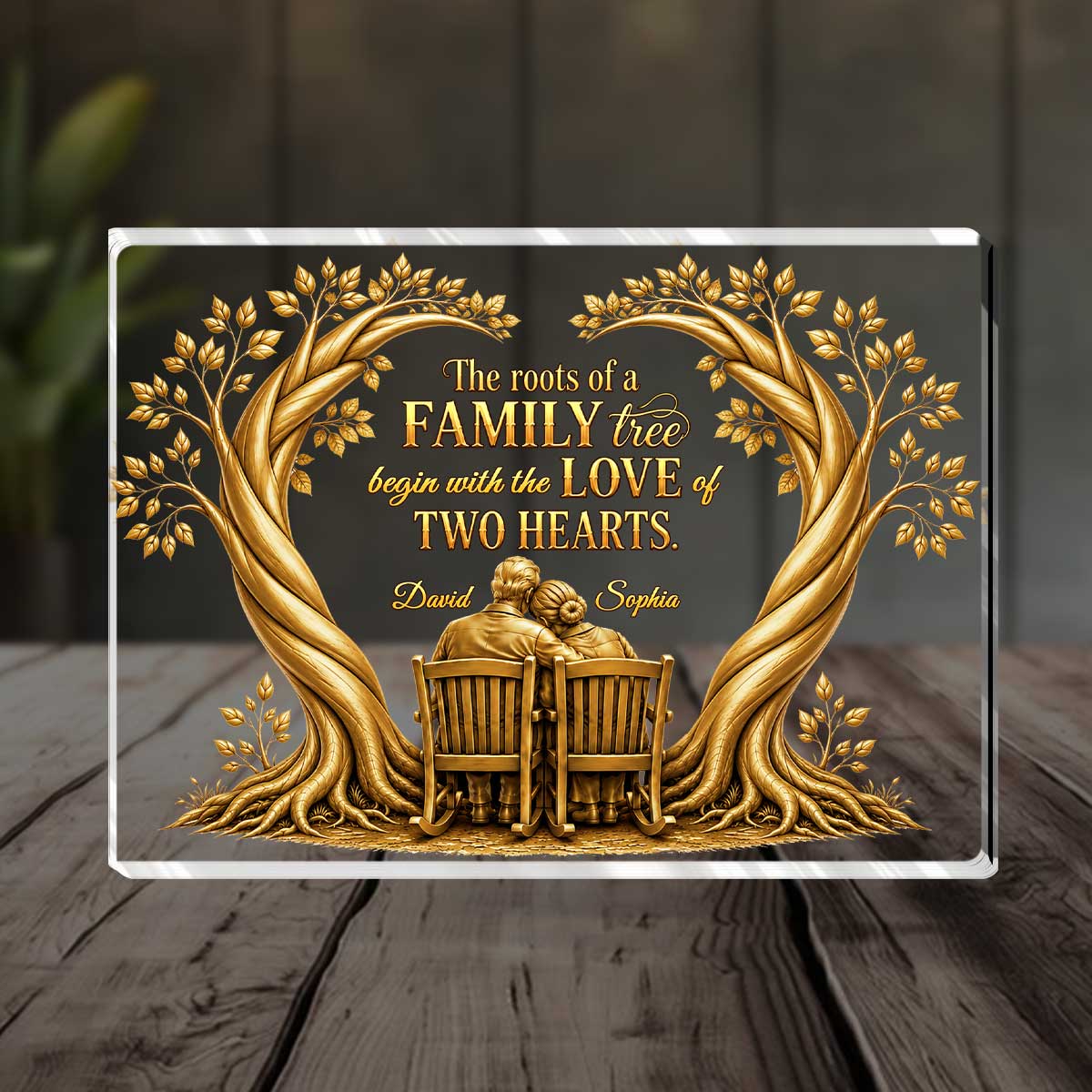 Plaque material and size view - Personalized Family Tree Acrylic Plaque