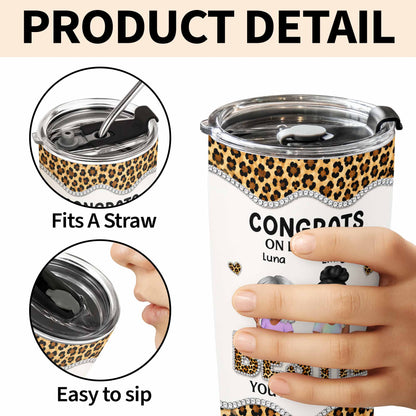 Personalized bestie tumbler with leopard print and funny quote for best friends image 7