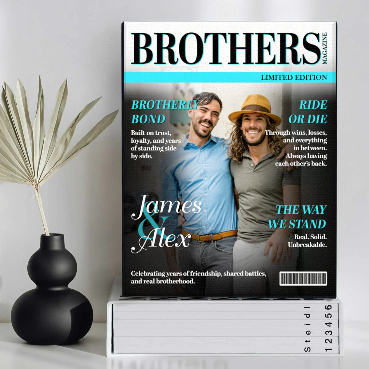 Custom Brothers Magazine Cover Canvas personalization view for Brother