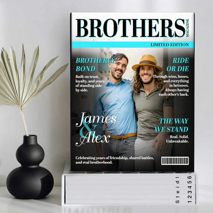 Custom Brothers Magazine Cover Canvas personalization view for Brother