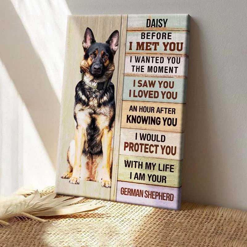 I Saw You I Loved You Personalized Dog Photo Canvas / Poster - Custom Wall Art for Pet Lovers Memorial Keepsake
