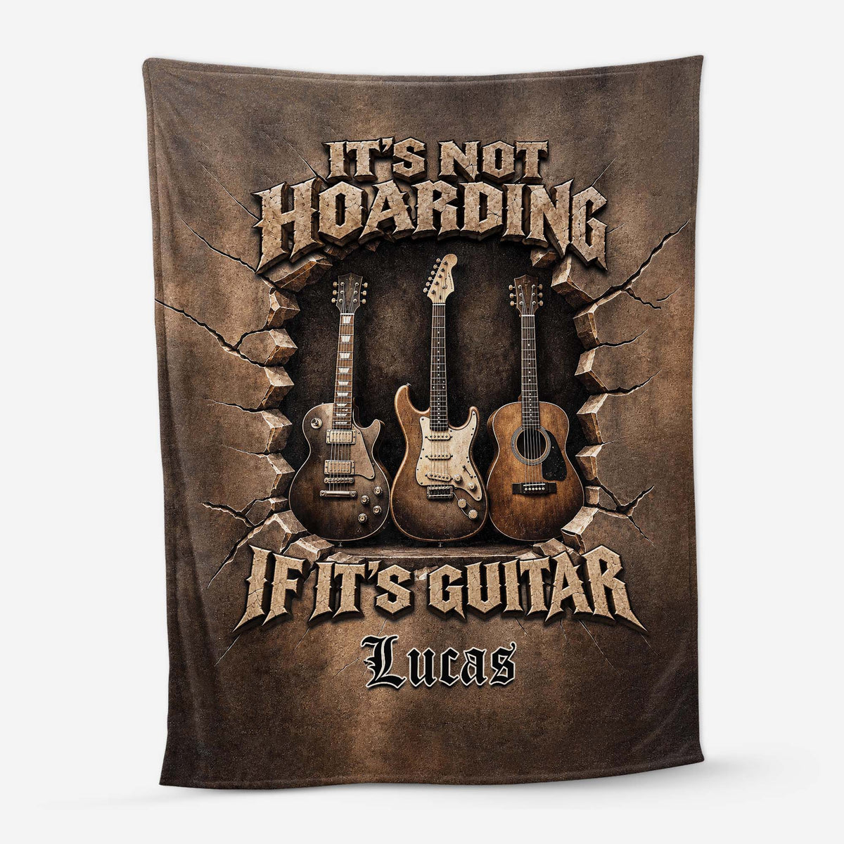 It's Not Hoarding If It's Guitar - Personalized Blanket for Guitarist Music Lovers