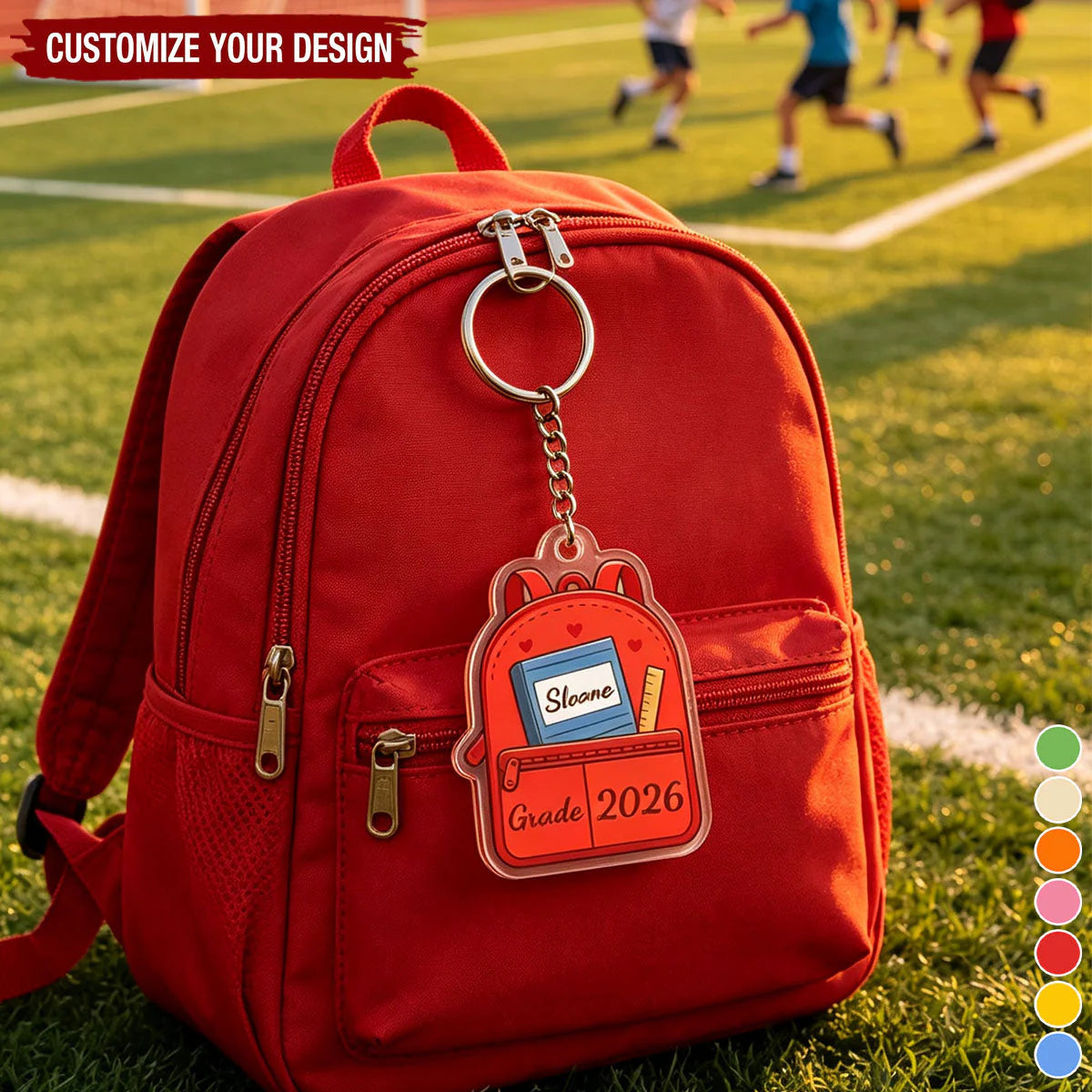 Custom Back To School Keychain personalization view for Kids/Babies
