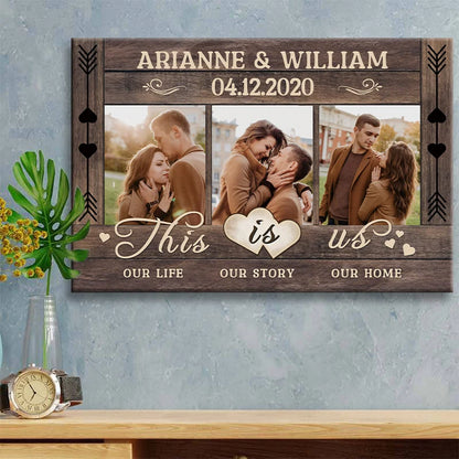This Is Us Our Life Our Story Our Home - Personalized Canvas / Poster for Couples Anniversary Gift