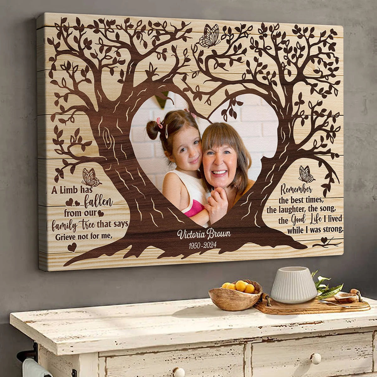 A Limb Has Fallen Personalized Memorial Canvas / Poster - Custom Loss Keepsake Wall Art for Family
