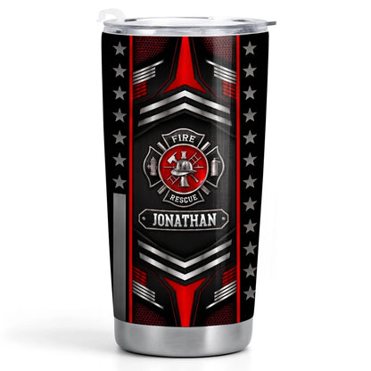 Personalized Firefighter Tumbler for Dad with personalized design details for meaningful gifting image 8