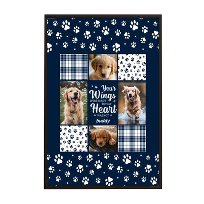 Your Wings Were Ready Personalized Dog Memorial Canvas / Poster - Custom Pet Photo Wall Art
