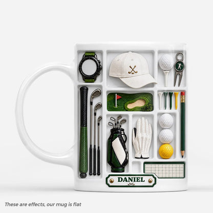 Personalized Golf Lover Coffee Mug with Name - Custom Golf Gear Keepsake Gift for Dad Husband