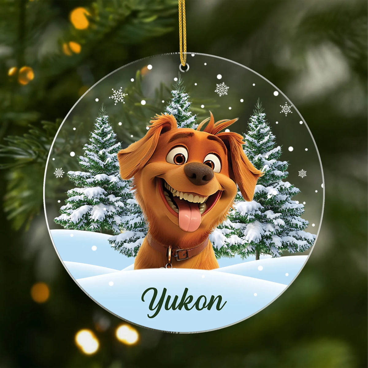 Personalized Dog Photo Christmas Acrylic Ornament - Custom Keepsake for Dog Lovers