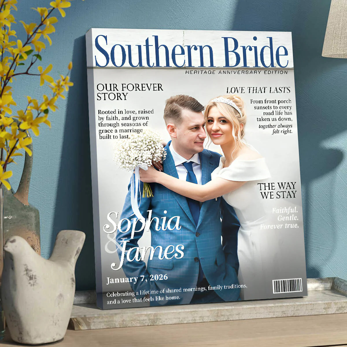Custom Wedding Canvas for Wife with personalized design details for meaningful gifting