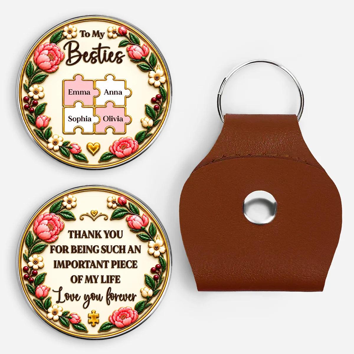 To My Besties Personalized Pocket Hug - Friendship Gift for Best Friends