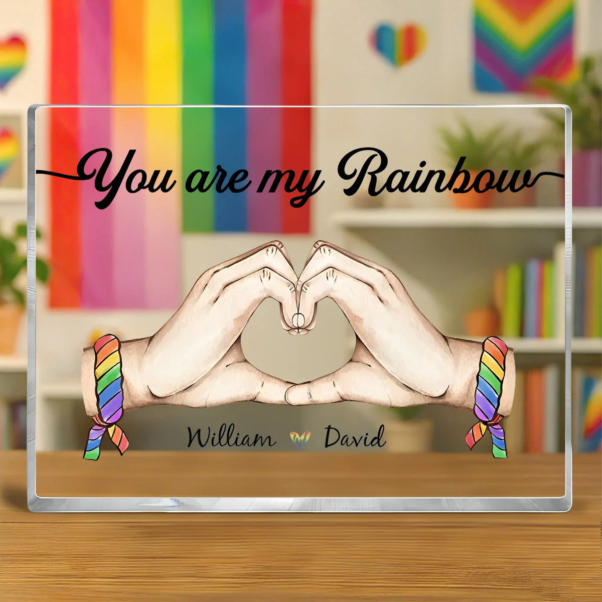 Personalized Lgbt Couple Pride Plaque for Couples with personalized design details for meaningful gifting