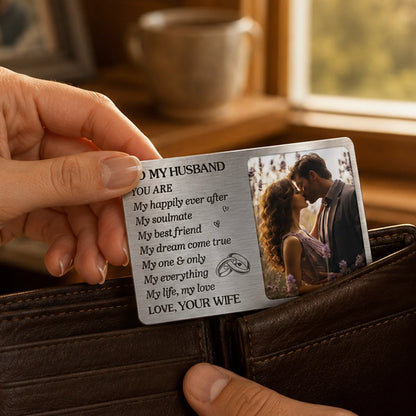 Custom Photo Husband Wallet Card personalization view for Husband