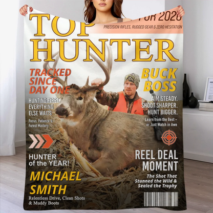 Personalized Hunting Blanket for Dad with personalized design details for meaningful gifting