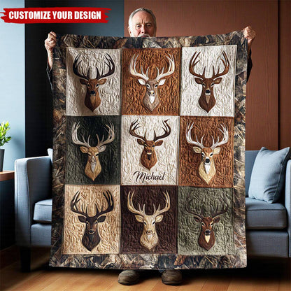 Love Hunting Personalized Blanket - Custom Name Gift for Hunter