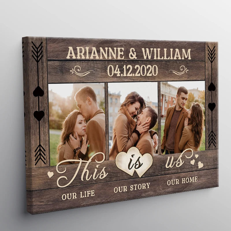 This Is Us Our Life Our Story Our Home - Personalized Canvas / Poster for Couples Anniversary Gift
