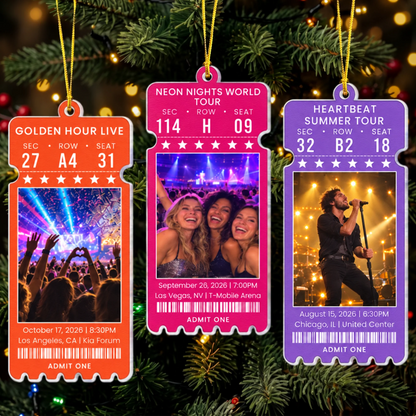Custom Concert Ticket With Photo Music Event For Fans, Music Lovers - Personalized Ornament 196df8cd-9161-4838-9894-5770094a77e5-4-3-.png