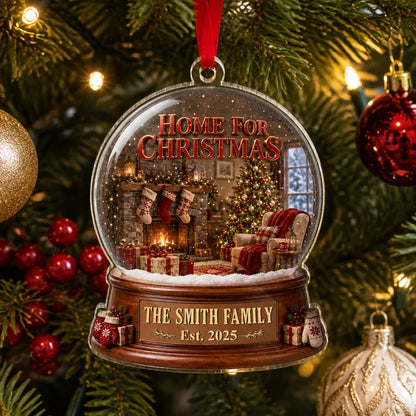Christmas at Home Personalized Acrylic Ornament - Holiday Keepsake for Family