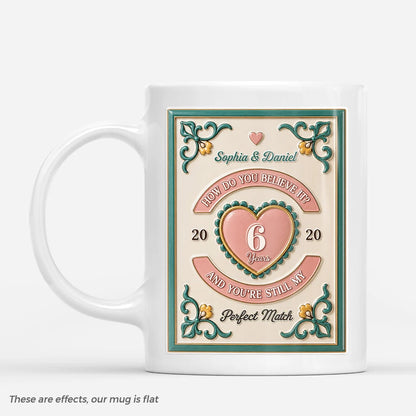 Still My Perfect Match Personalized Anniversary Mug for Couples - Custom Ceramic Coffee Cup