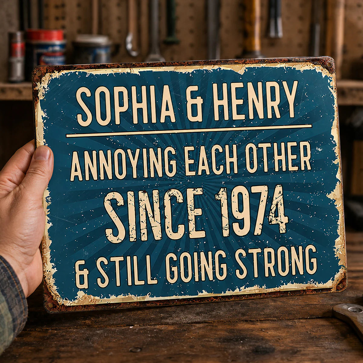 Custom Annoying Each Other Since Metal Sign personalization view for Couples