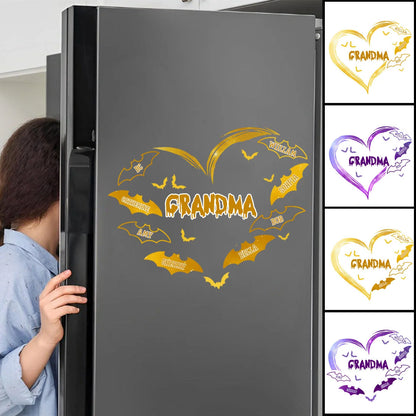 Grandma Heart Bat Decal - Personalized Halloween Sticker for Mom and Family