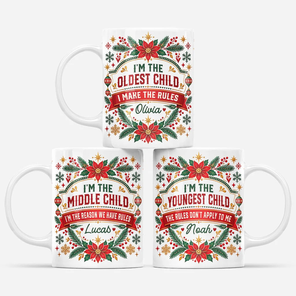 Funny Sibling Rules Personalized Coffee Mug - Christmas Birthday Gift for Brother & Sister