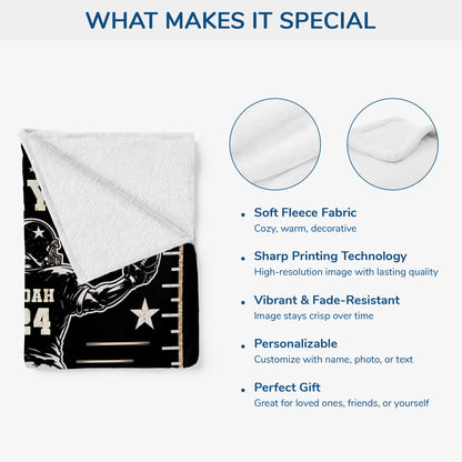 Just Do Your Best Personalized Football Blanket - Grandson Son Sports Keepsake Gift